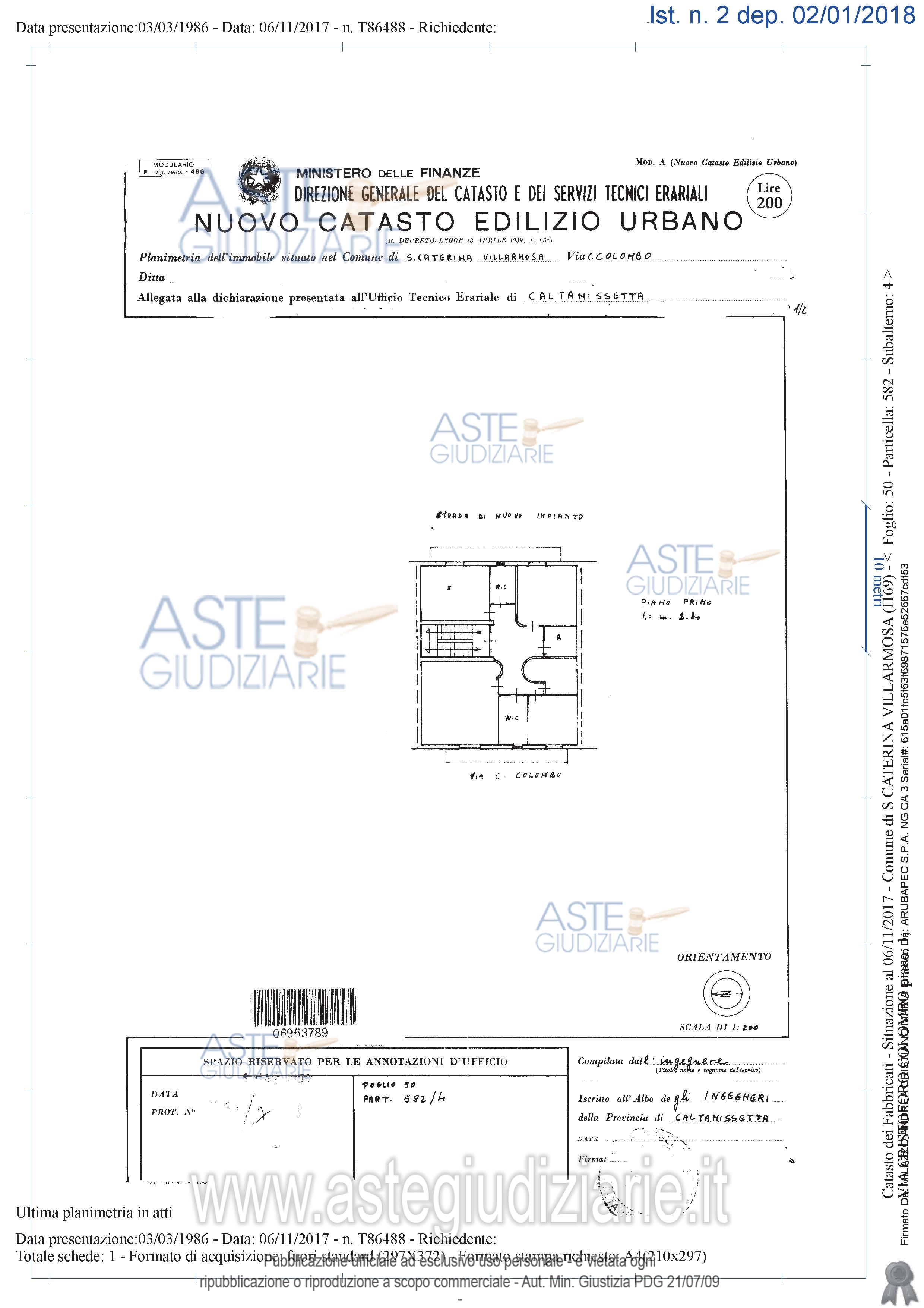 Planimetria del bene