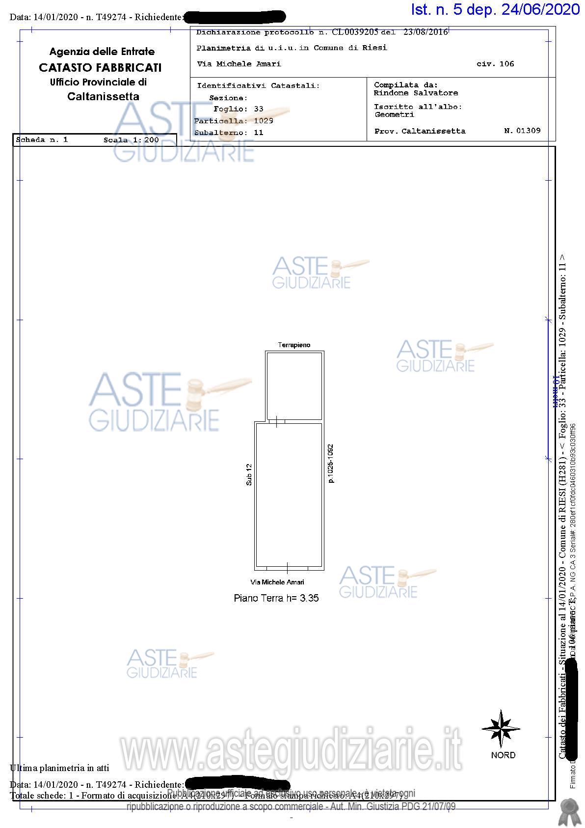 Planimetria del bene