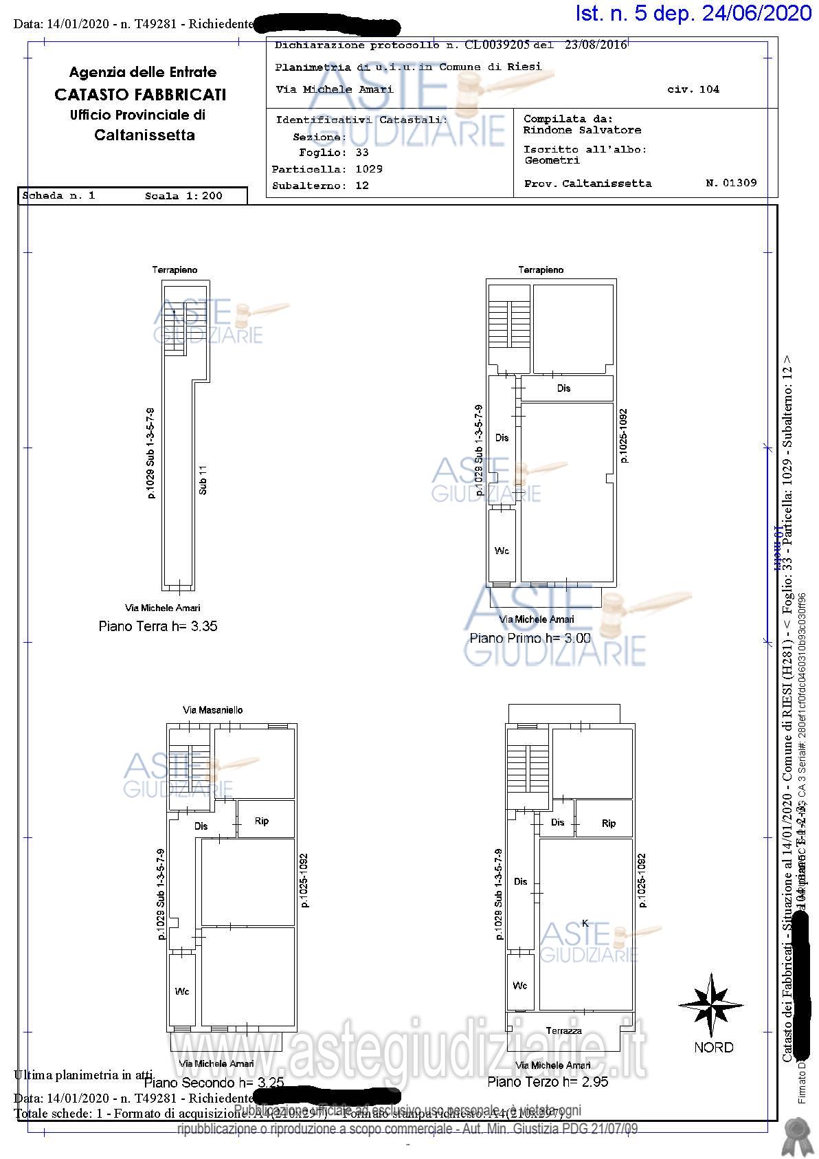 Planimetria del bene