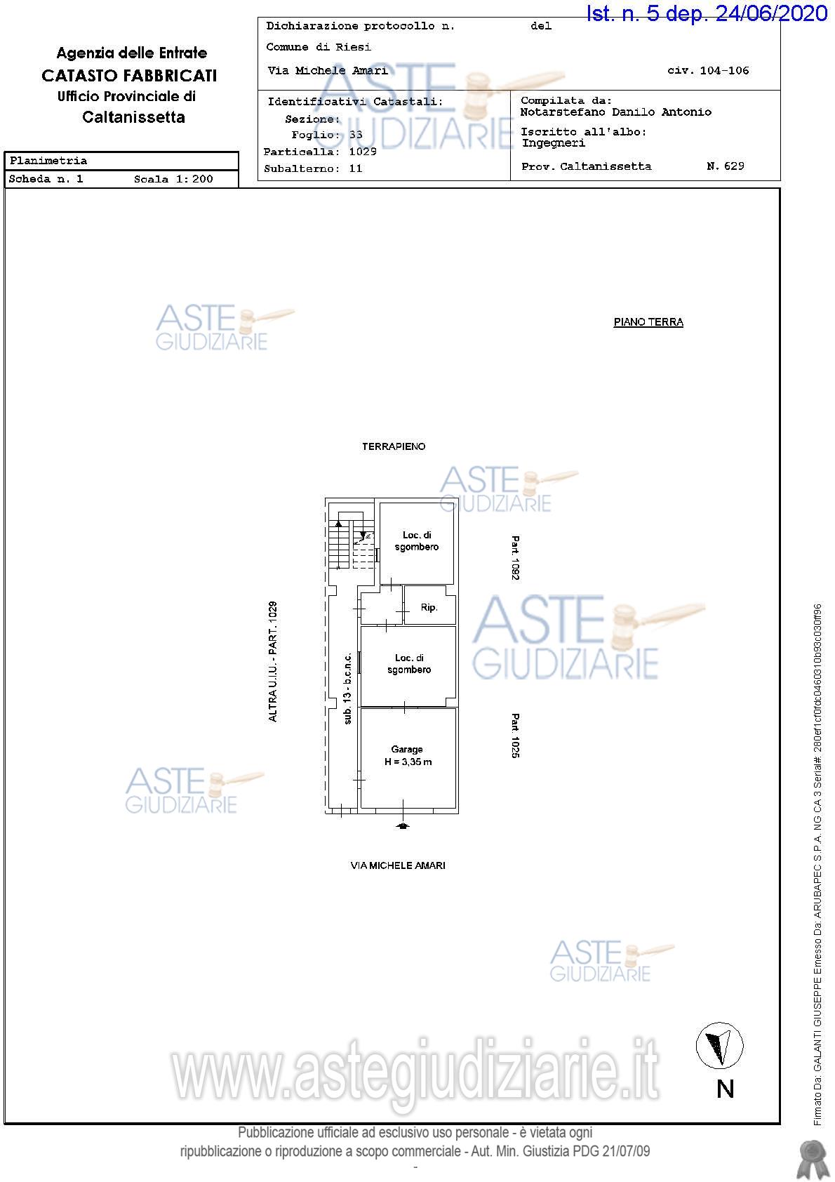 Planimetria del bene