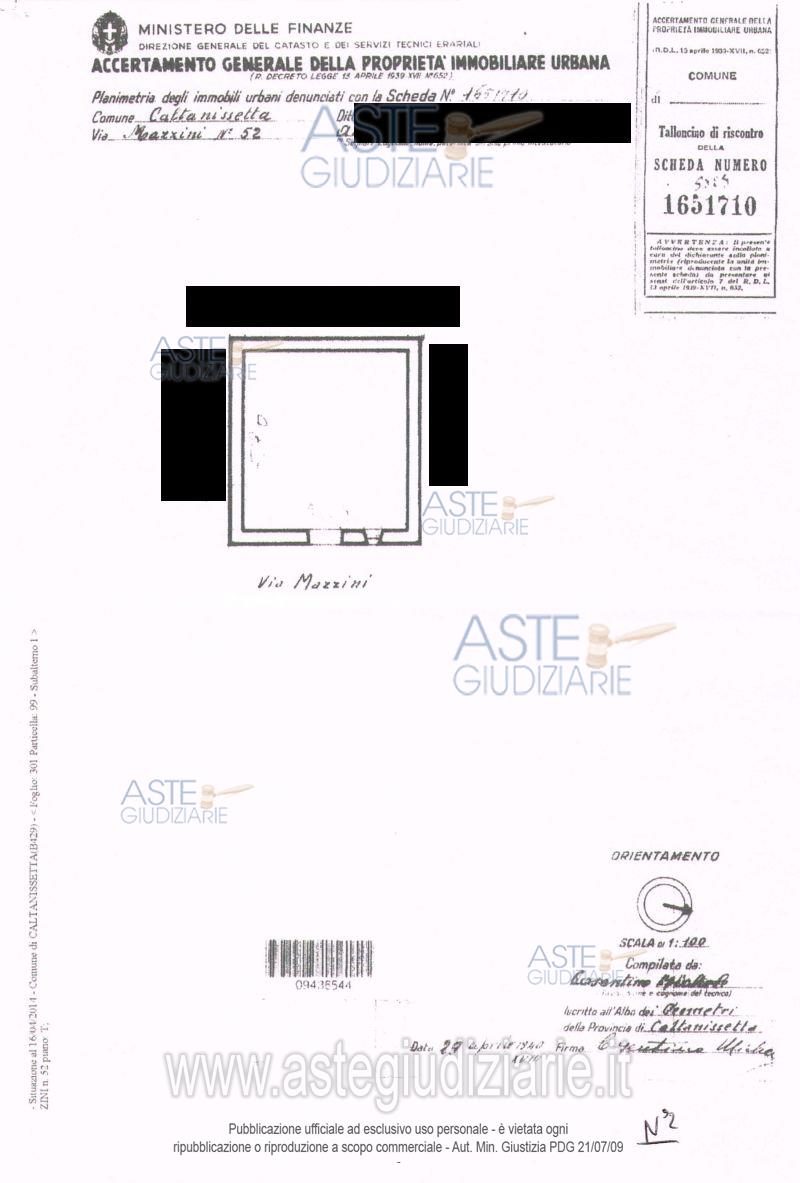 Planimetria del bene