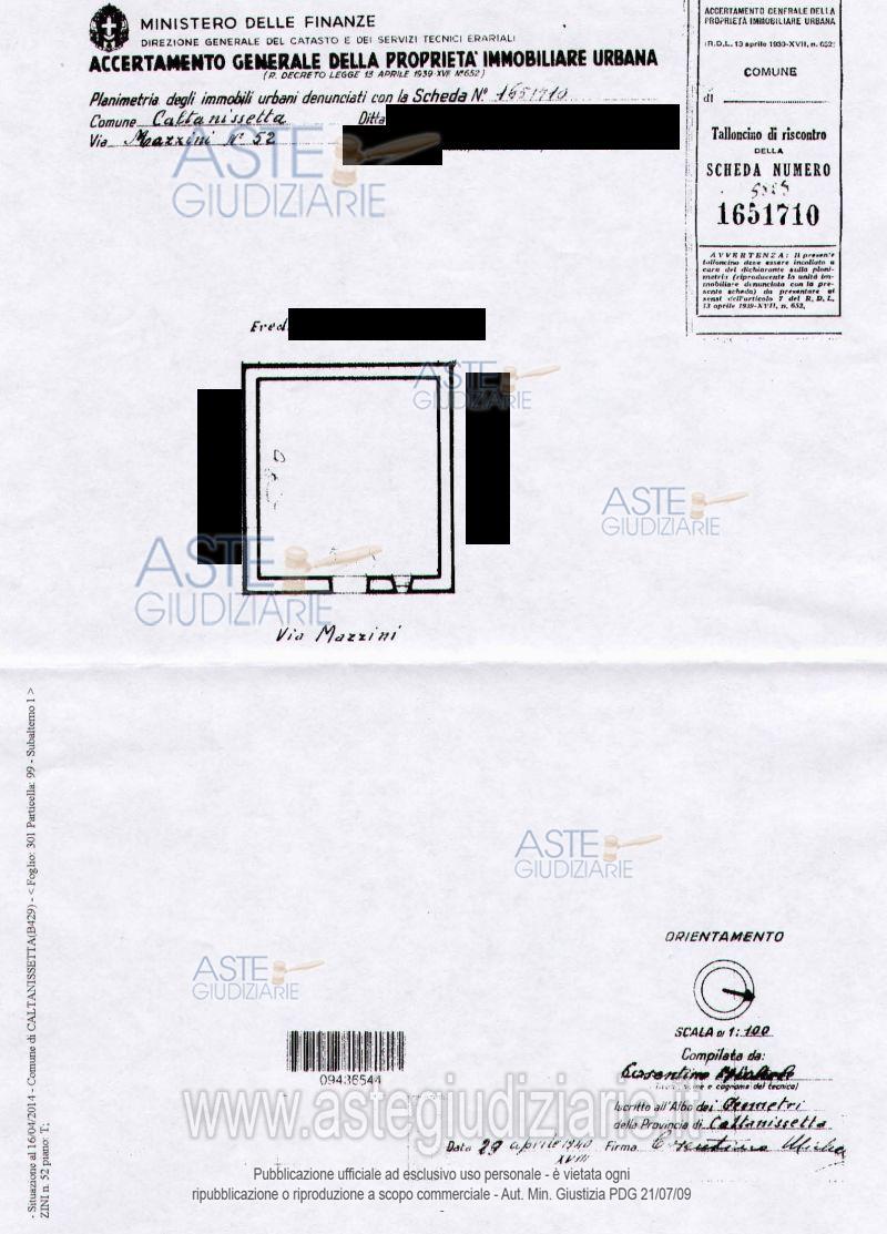 Planimetria del bene