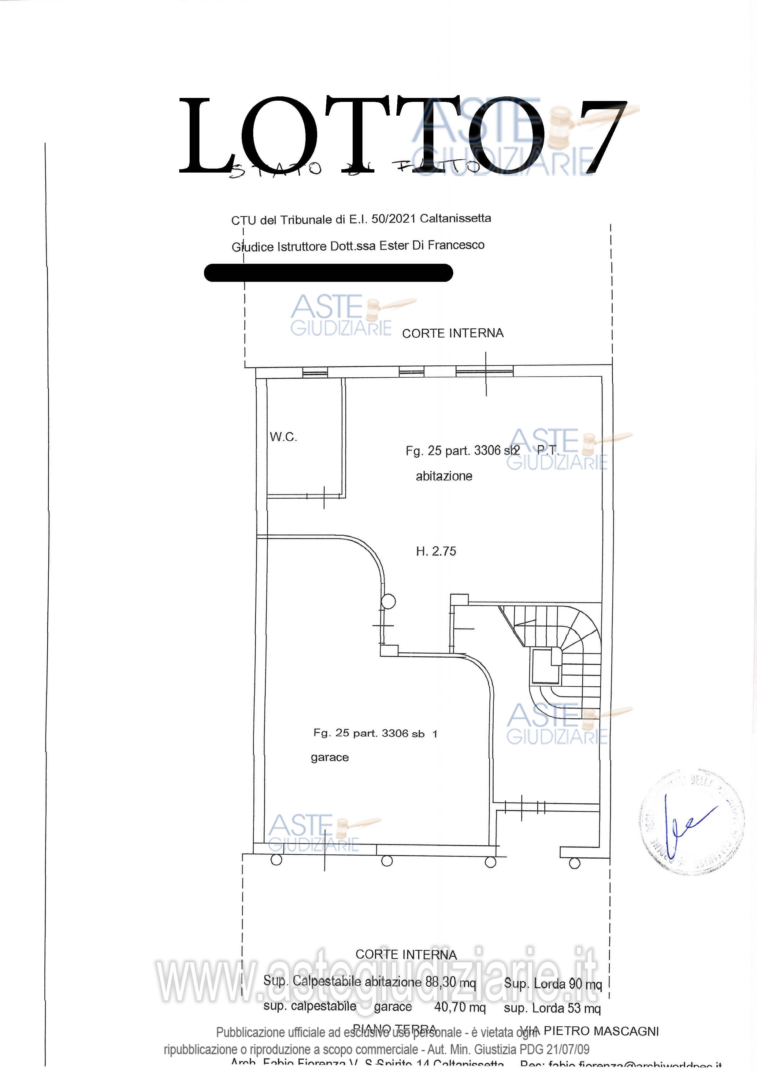 Planimetria del bene