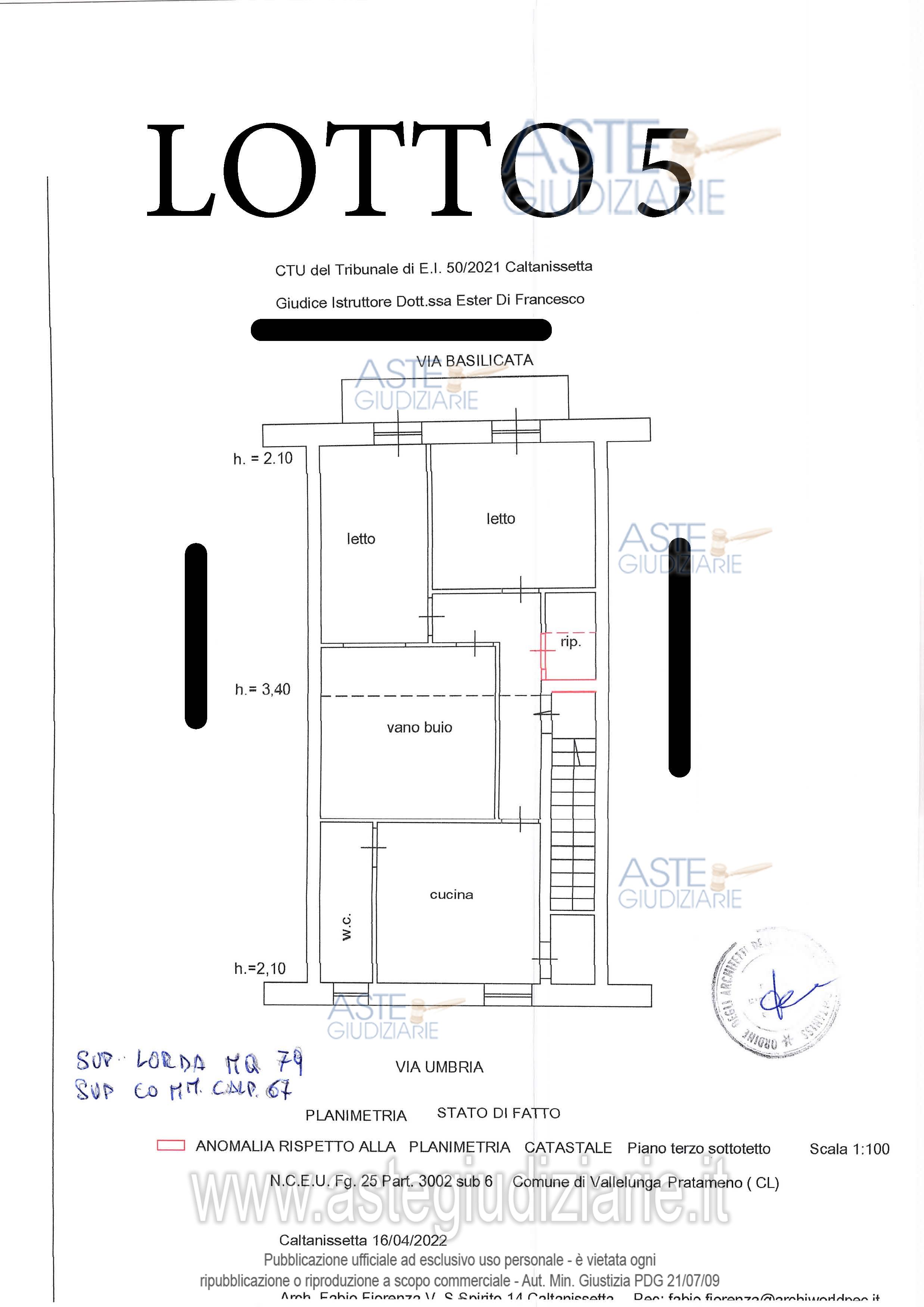 Planimetria del bene