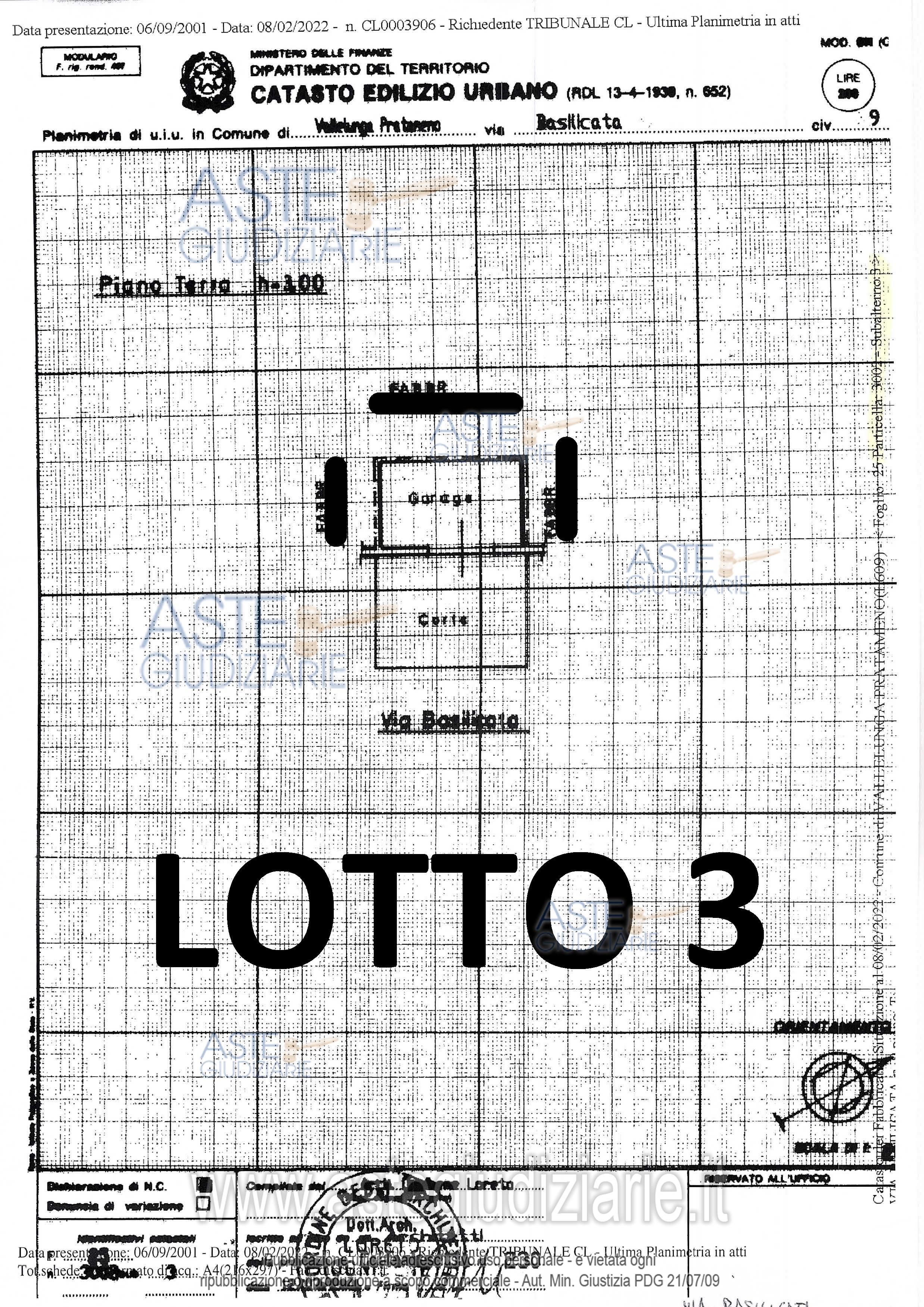 Planimetria del bene