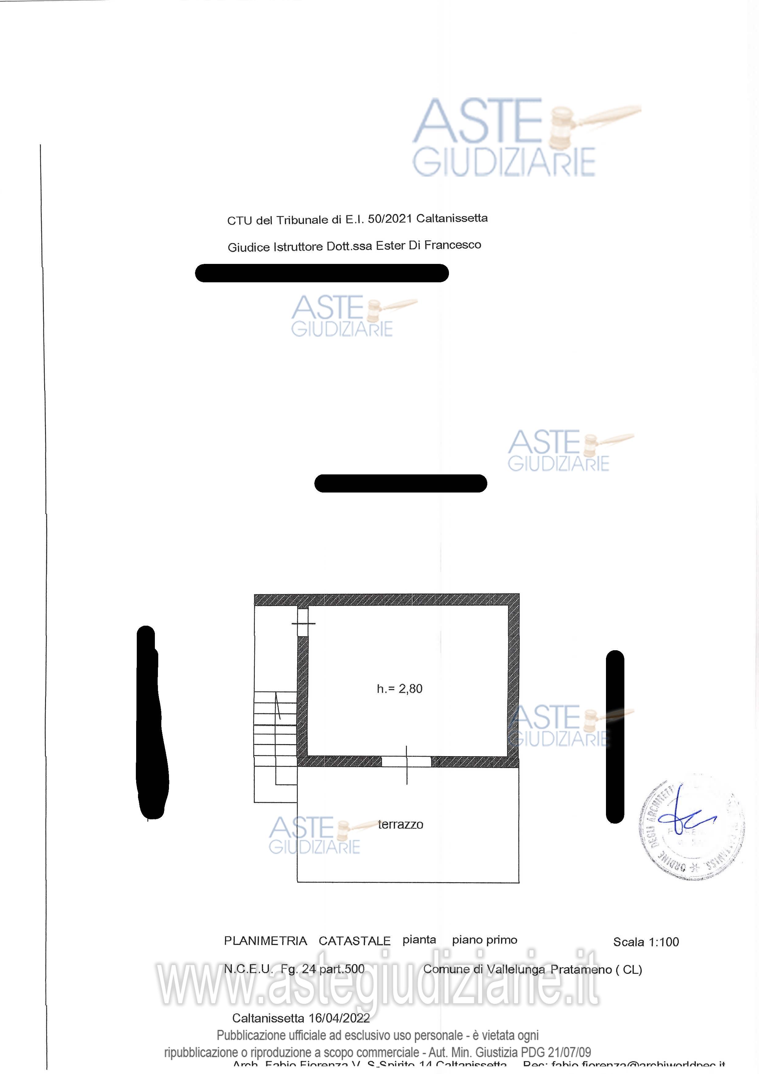 Planimetria del bene