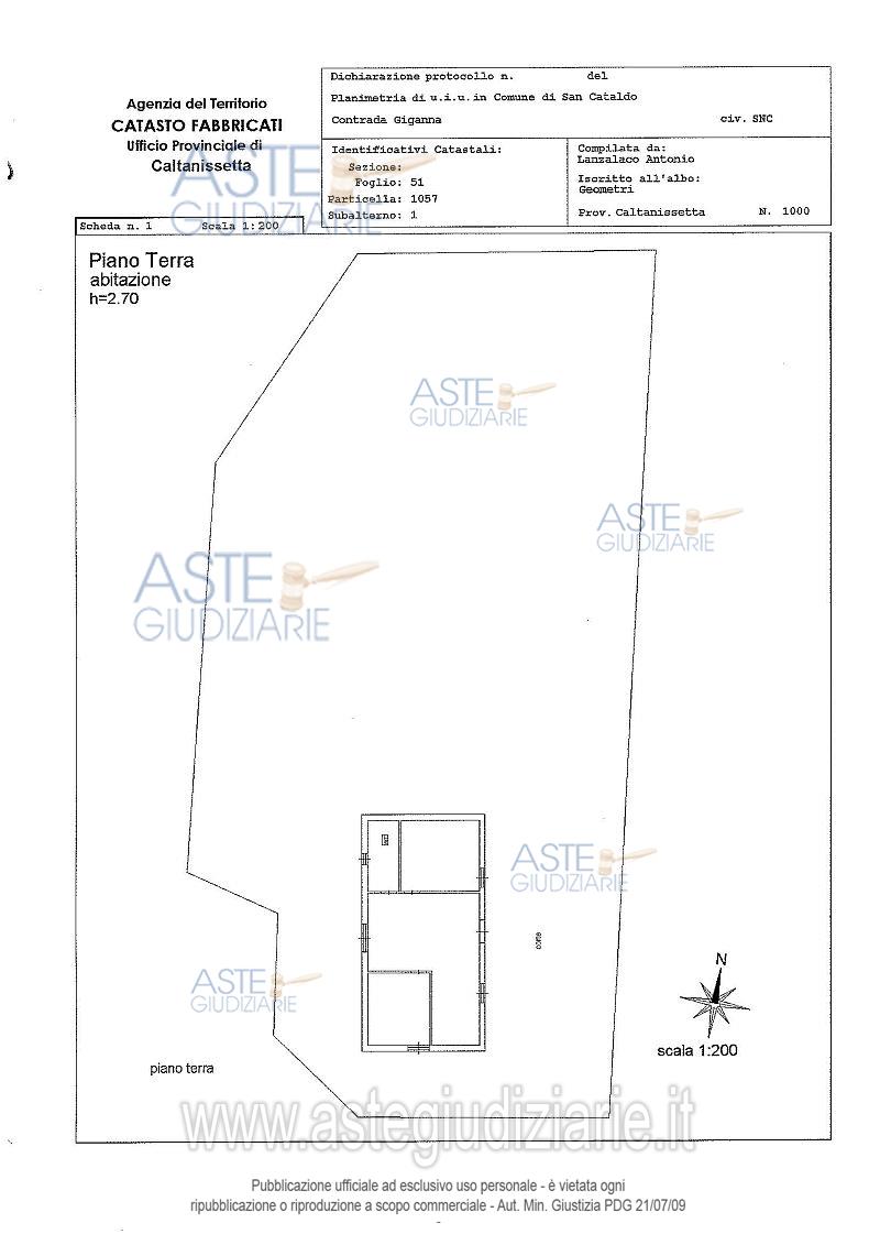 Planimetria del bene