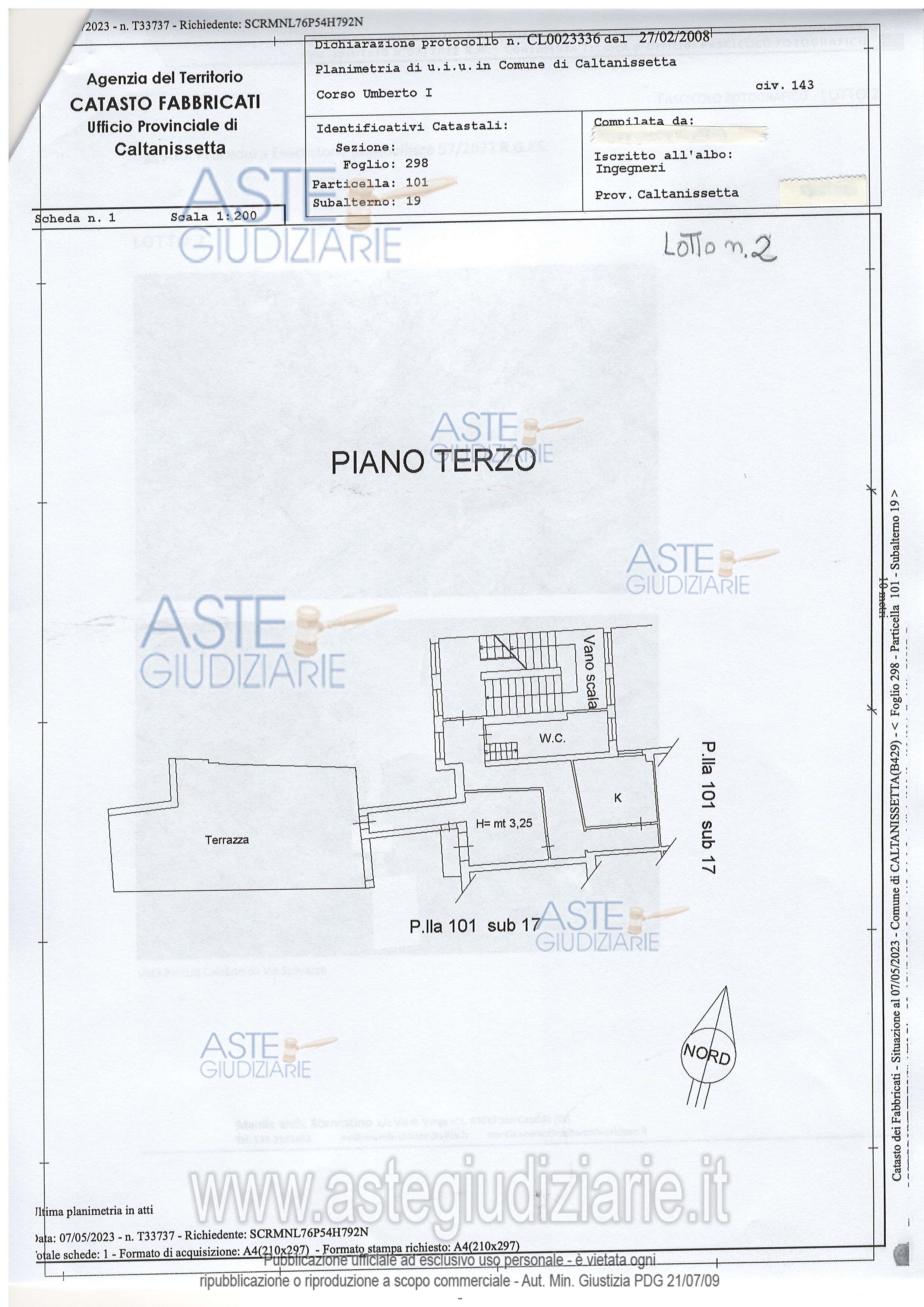 Planimetria del bene