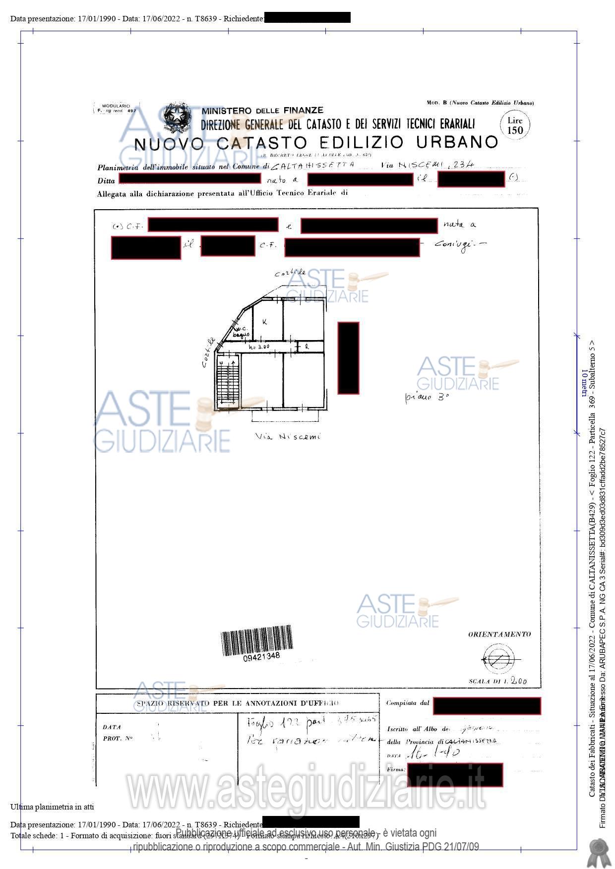 Planimetria del bene