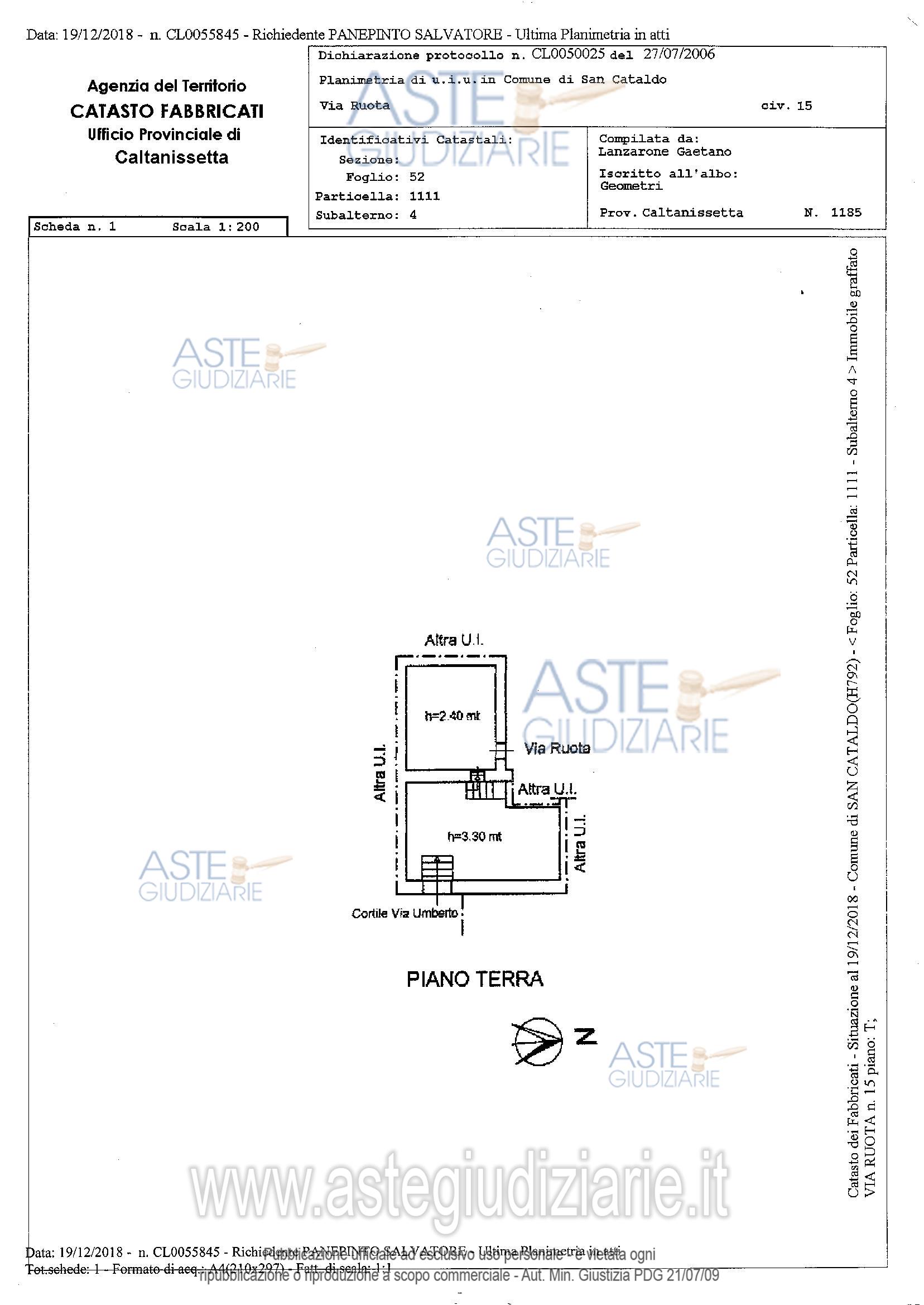 Planimetria del bene