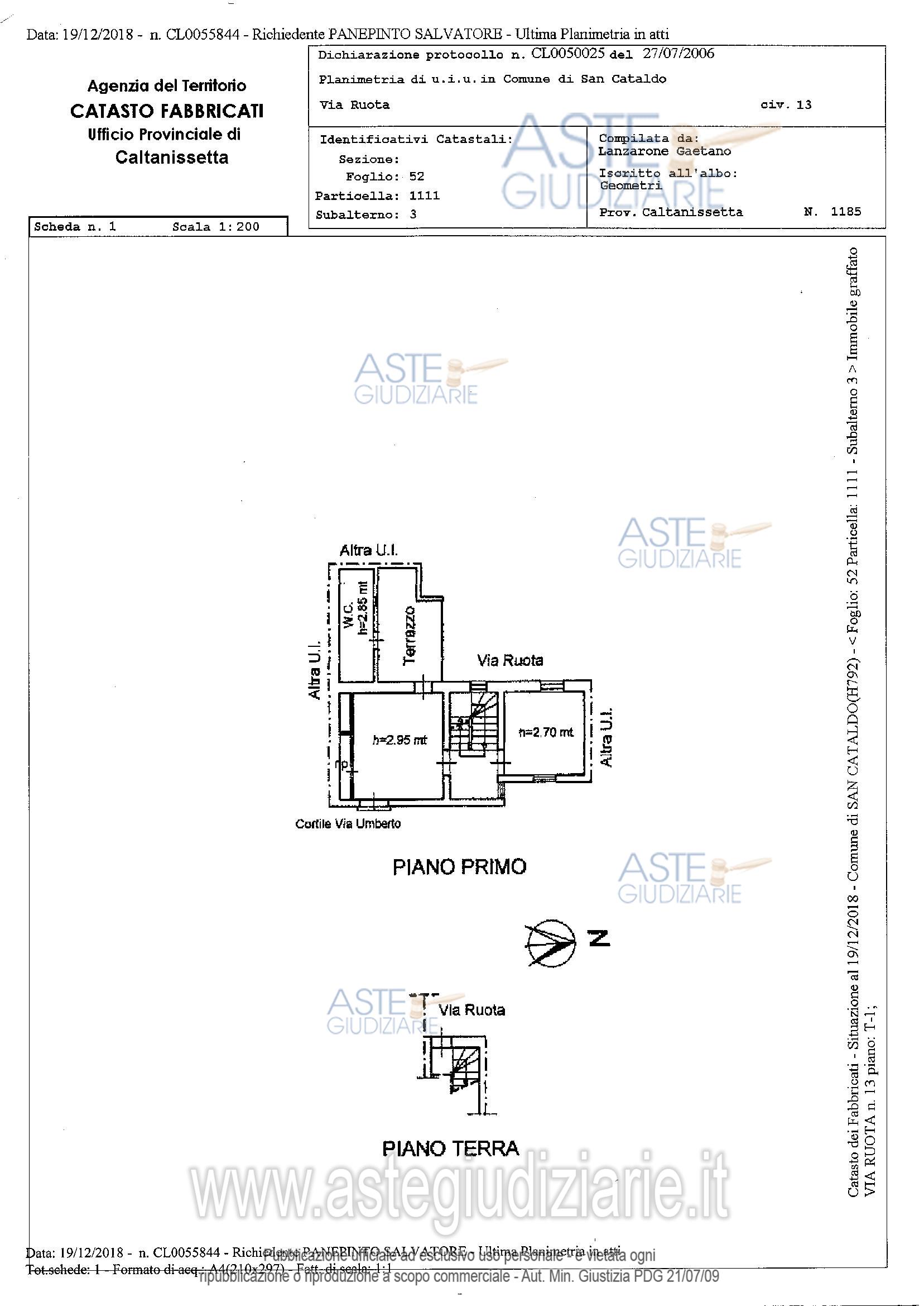 Planimetria del bene