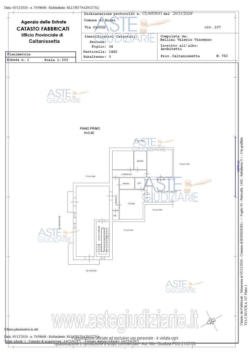 Planimetria del bene