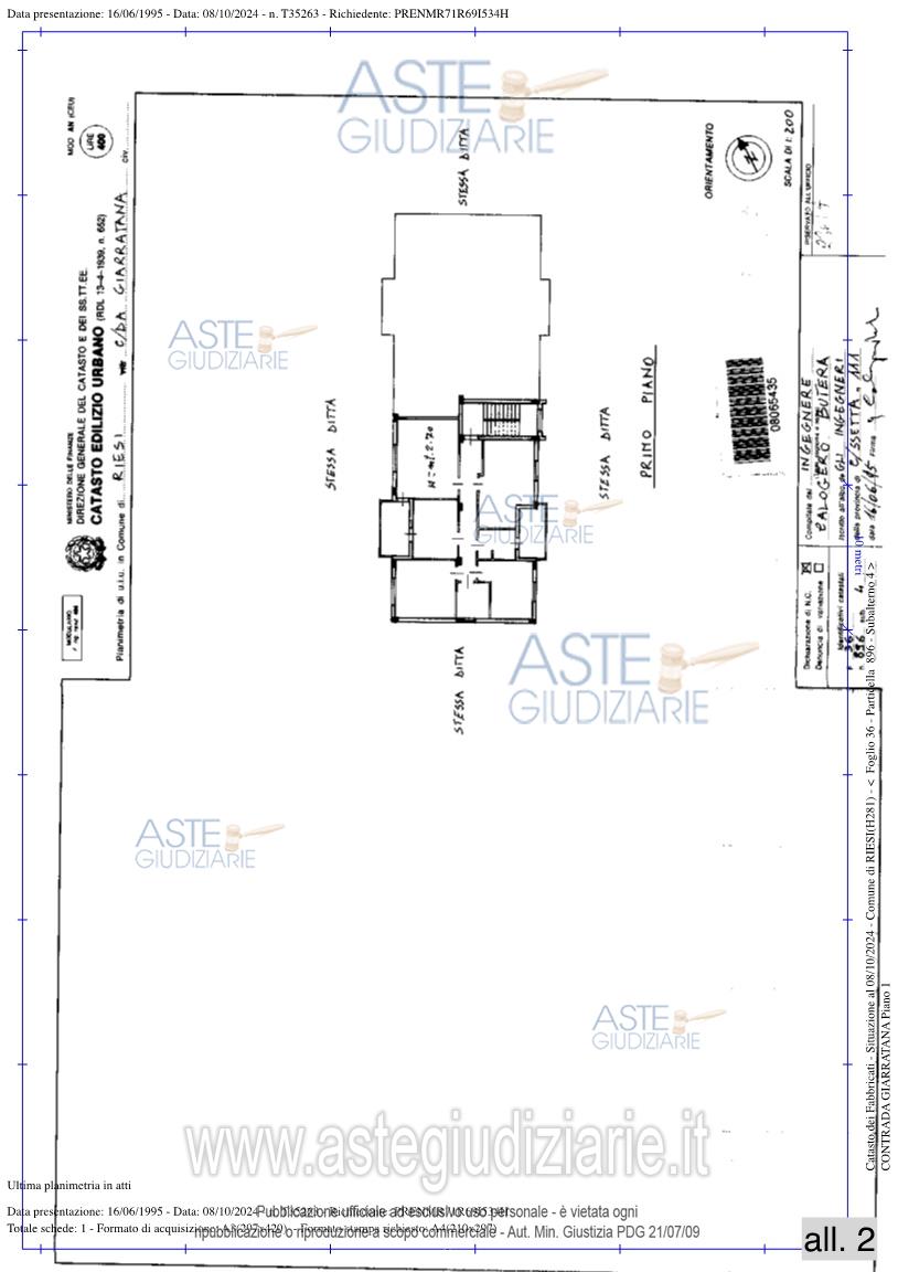 Planimetria del bene