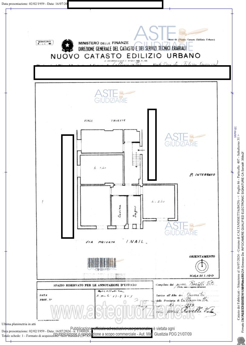 Planimetria del bene