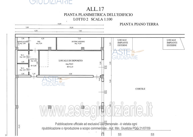 Planimetria del bene