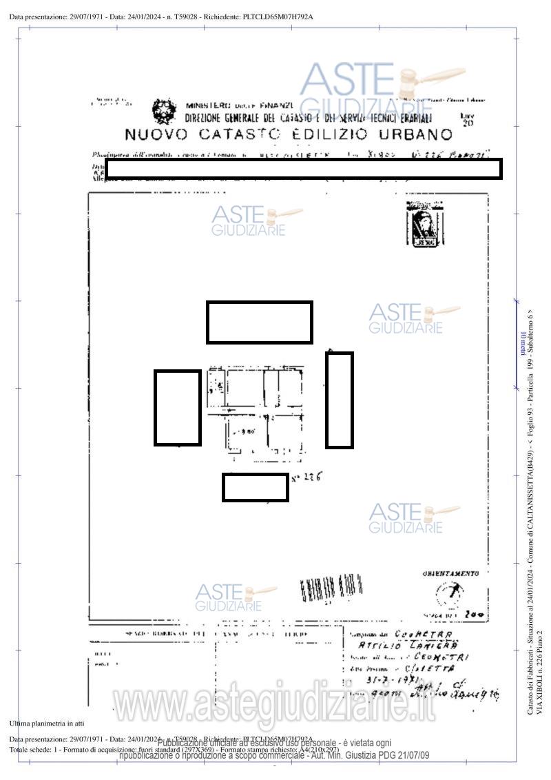 Planimetria del bene