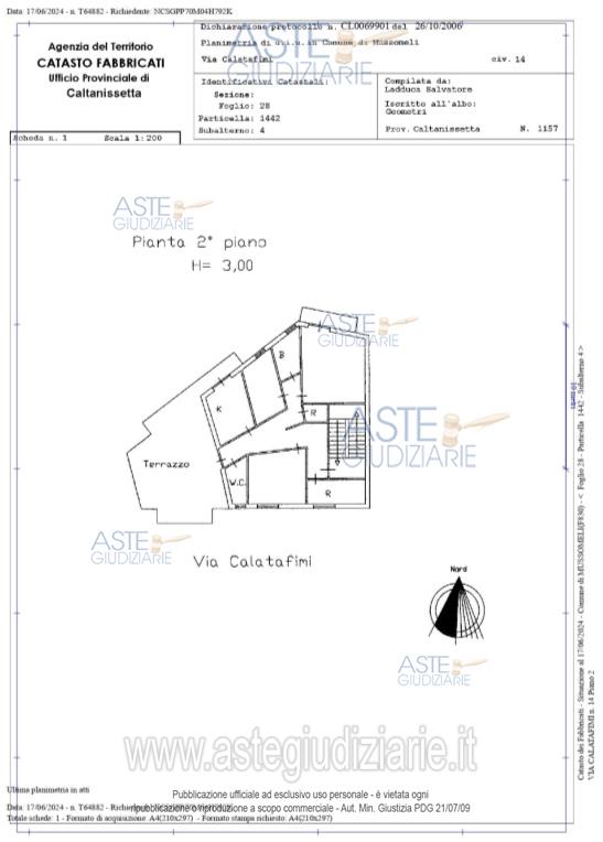 Planimetria del bene