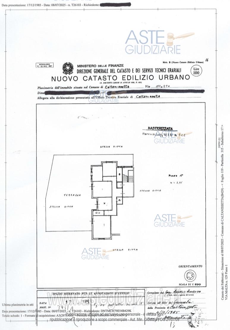 Planimetria del bene