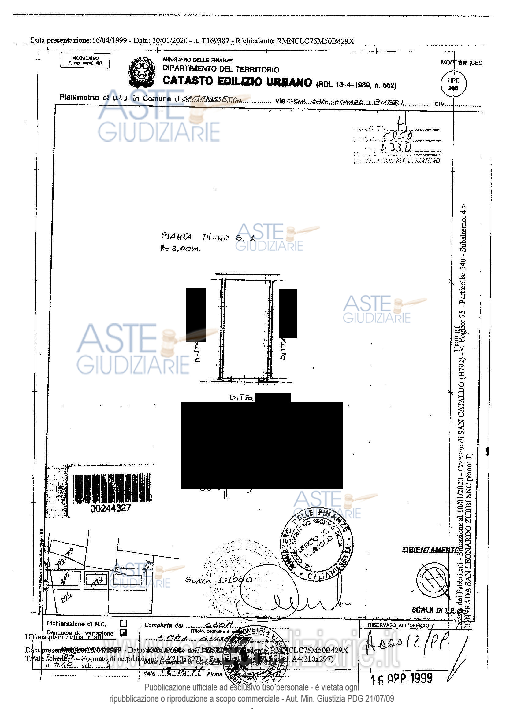 Planimetria del bene