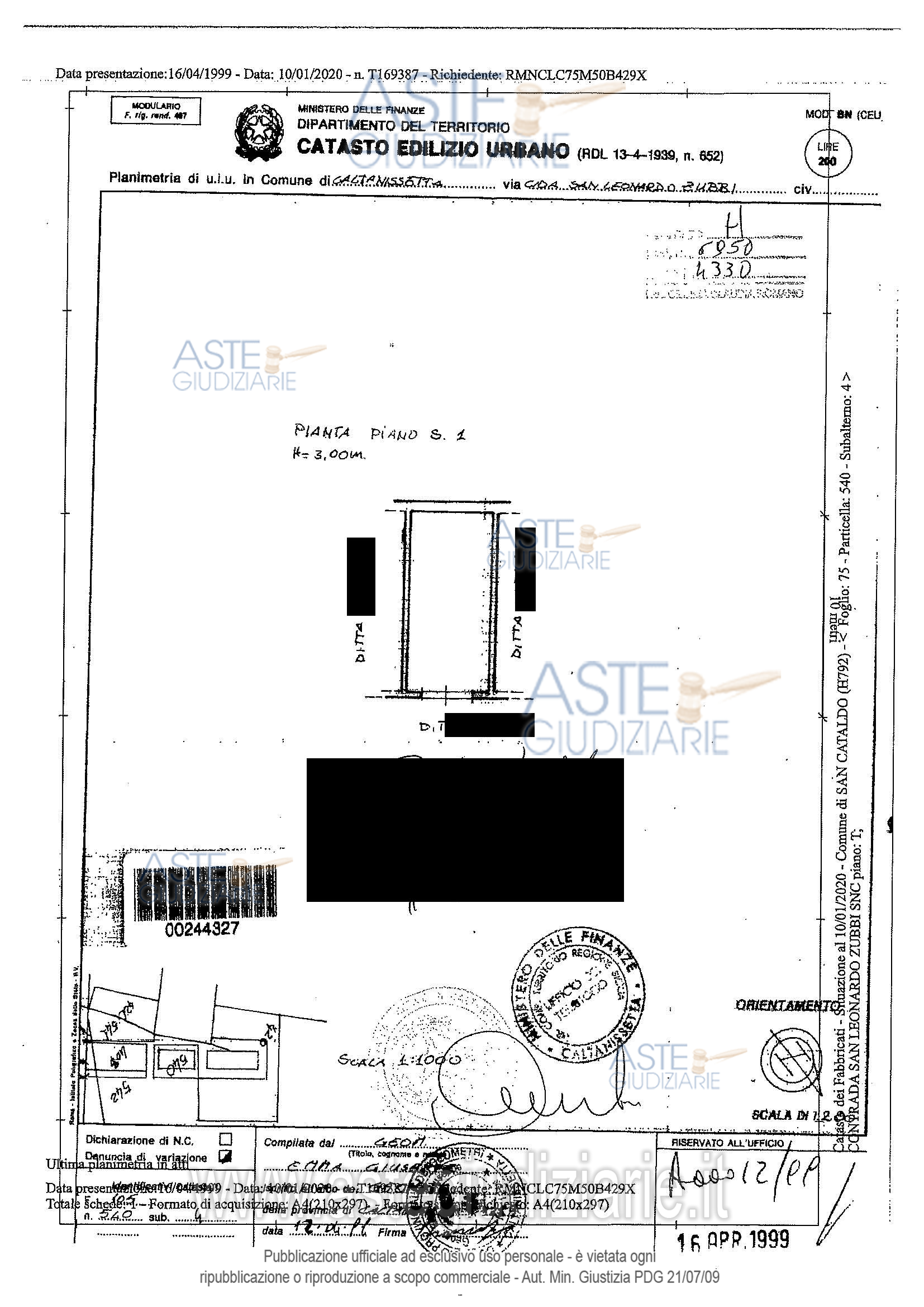 Planimetria del bene