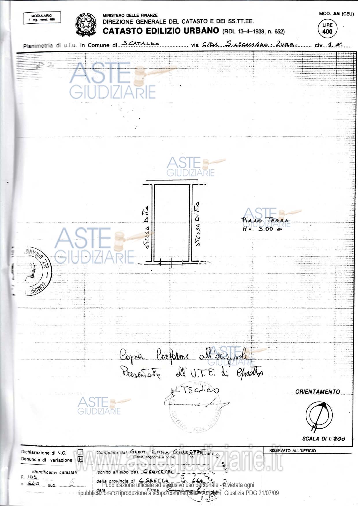 Planimetria del bene