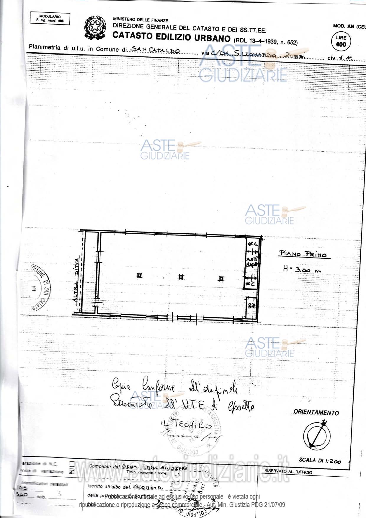 Planimetria del bene