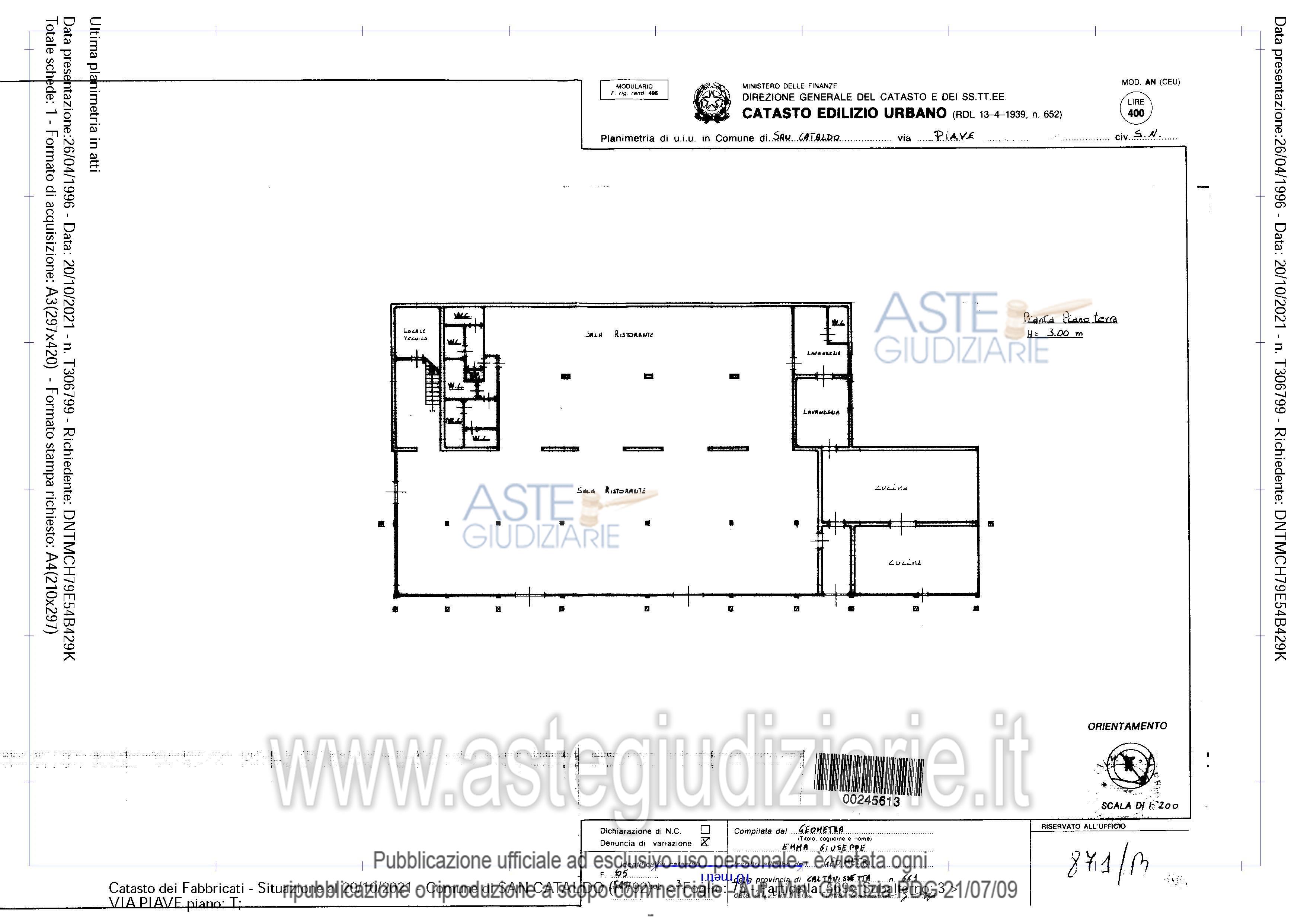 Planimetria del bene