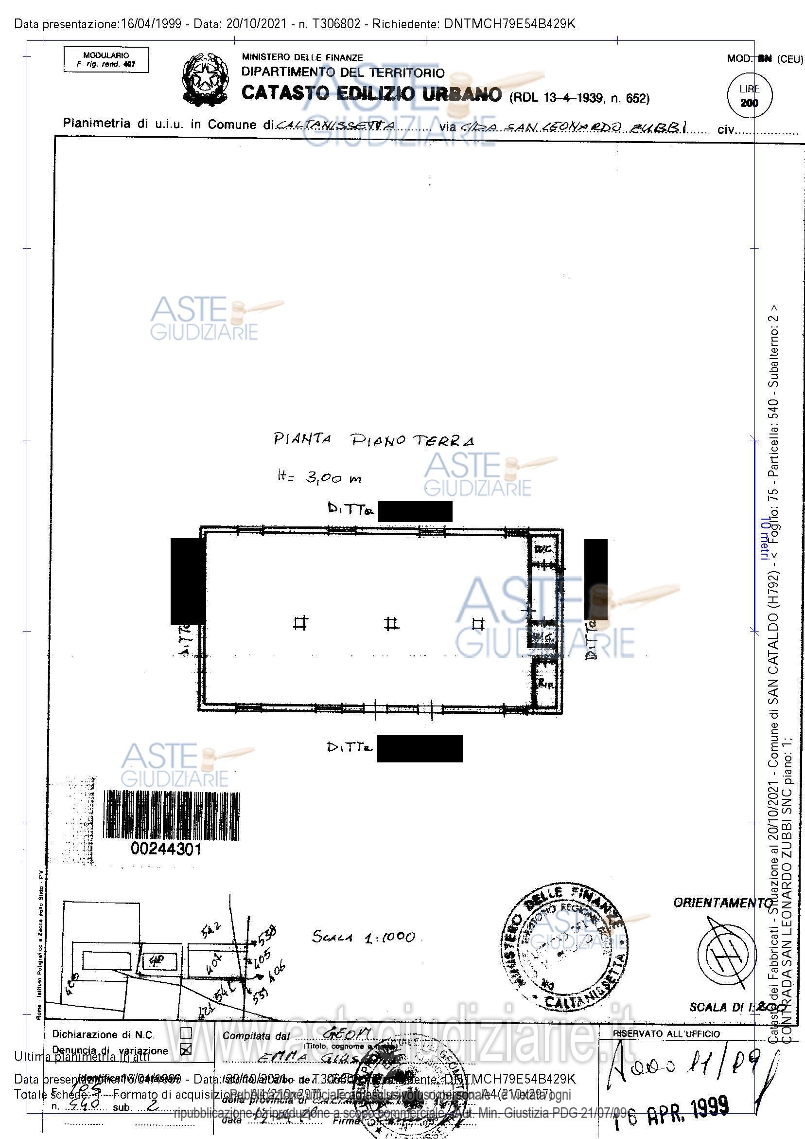 Planimetria del bene