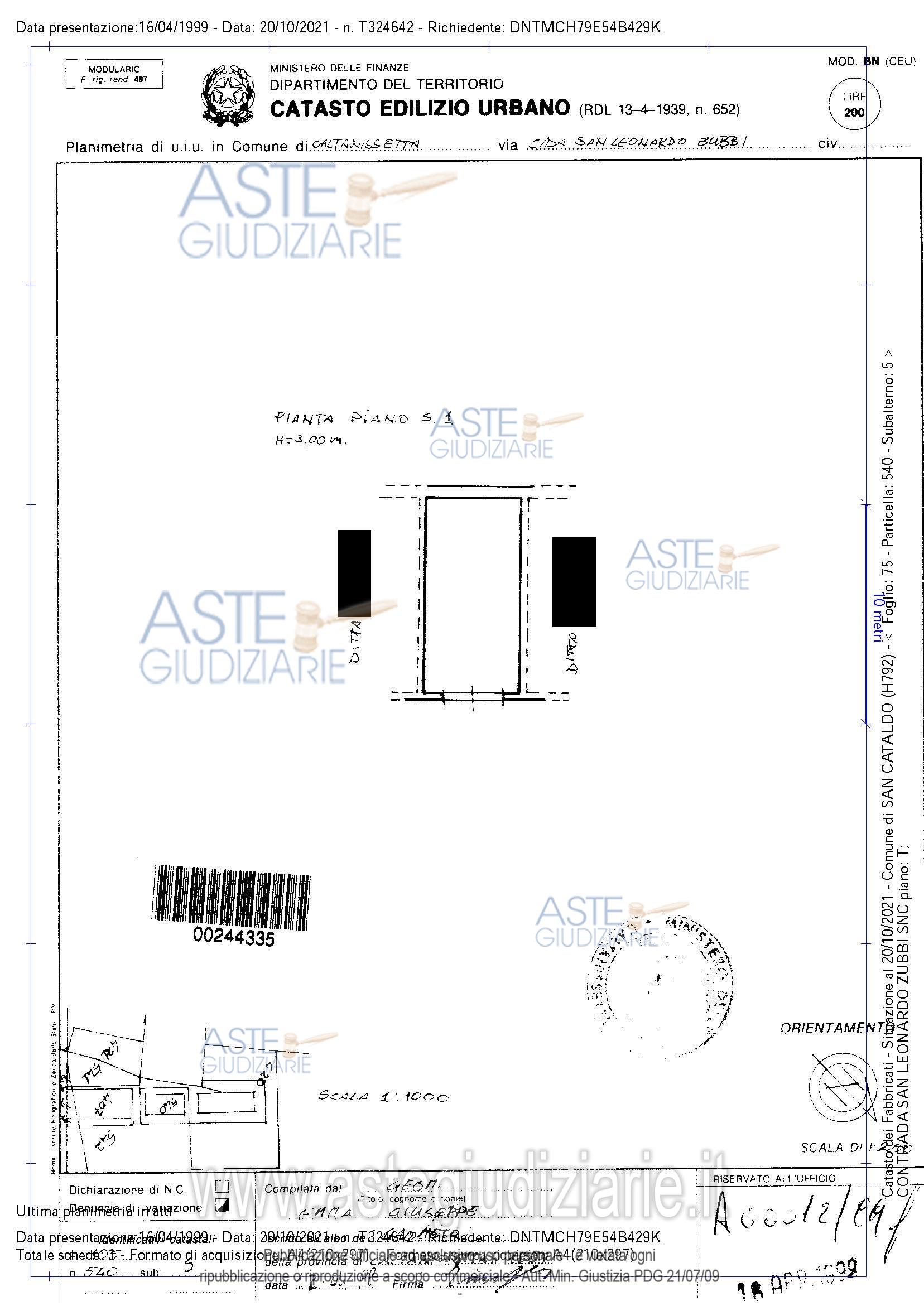 Planimetria del bene