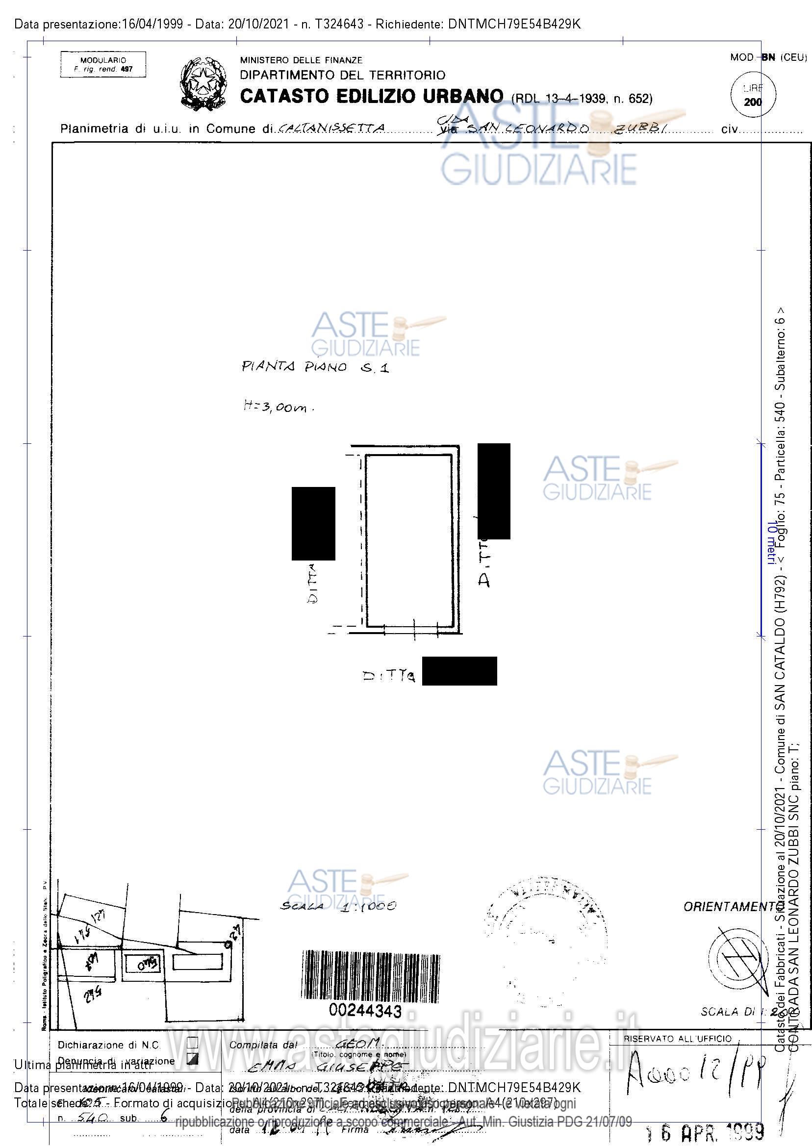 Planimetria del bene
