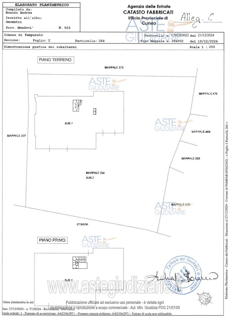 Planimetria del bene