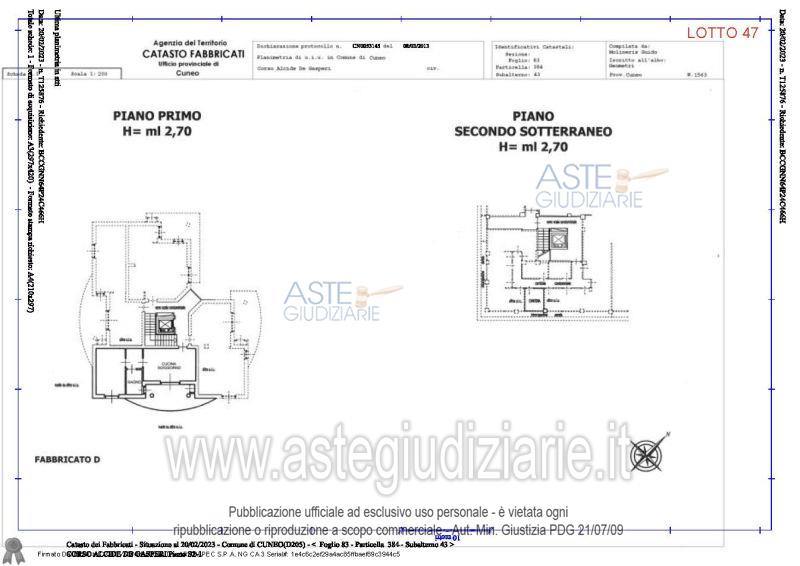 Planimetria del bene