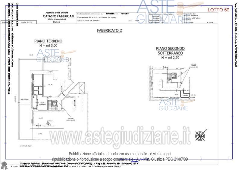 Planimetria del bene