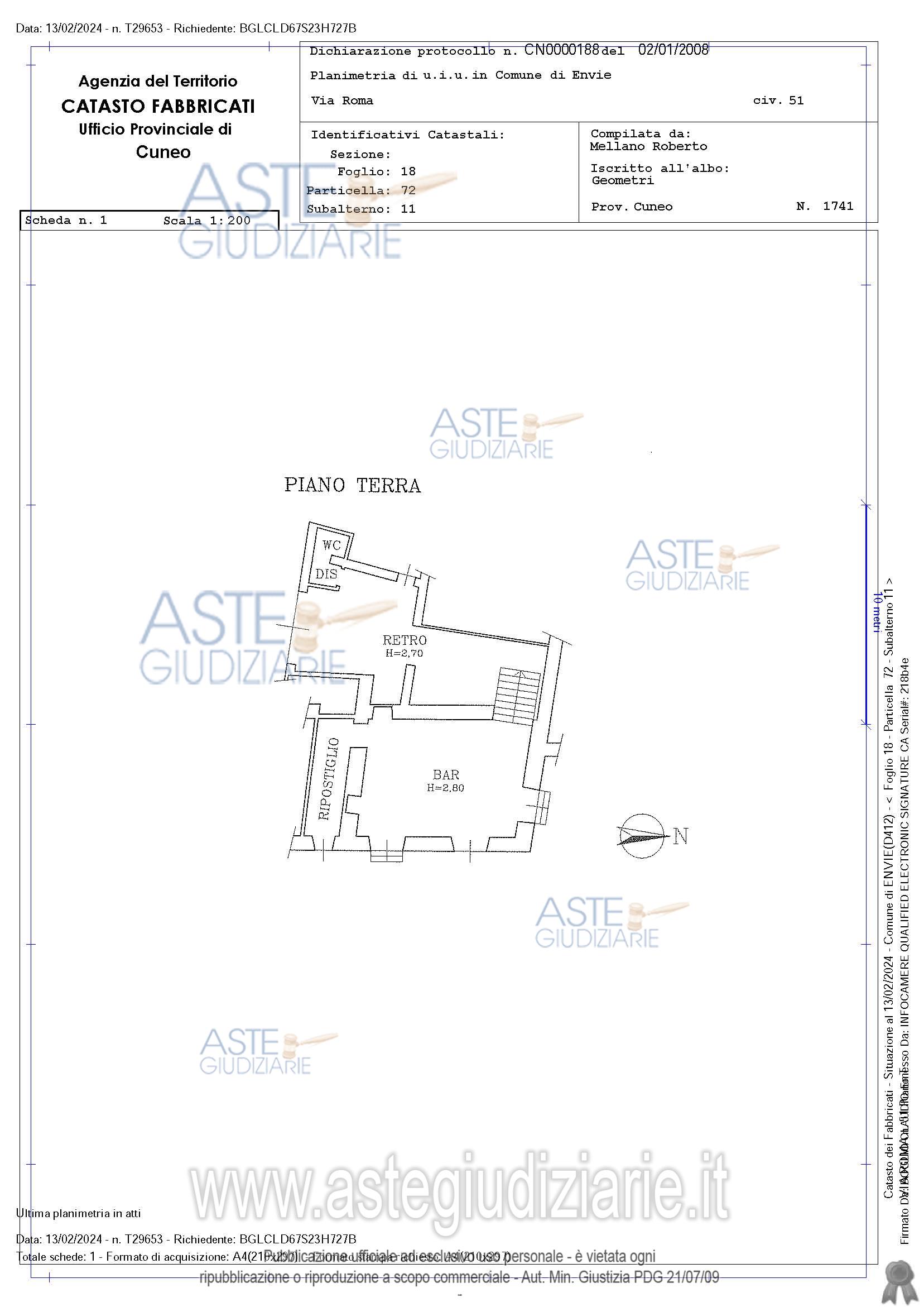 Planimetria del bene