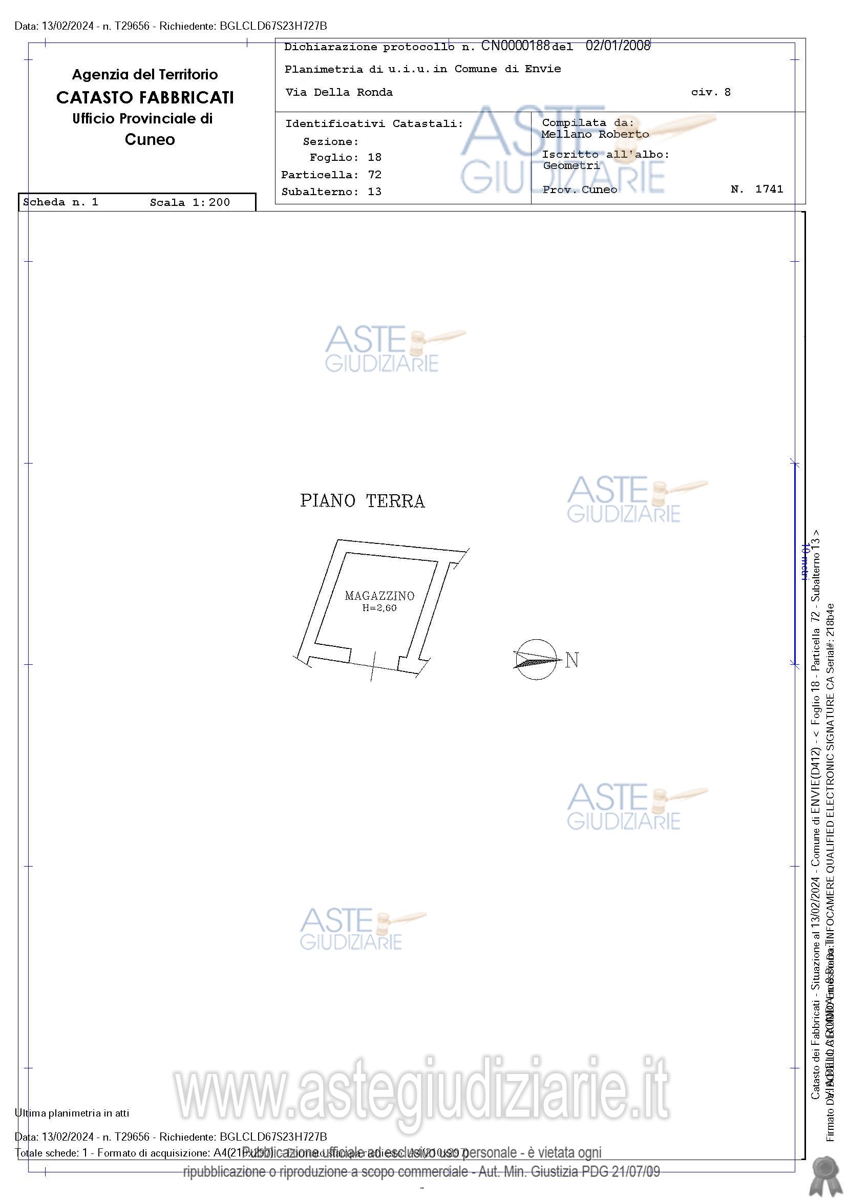 Planimetria del bene