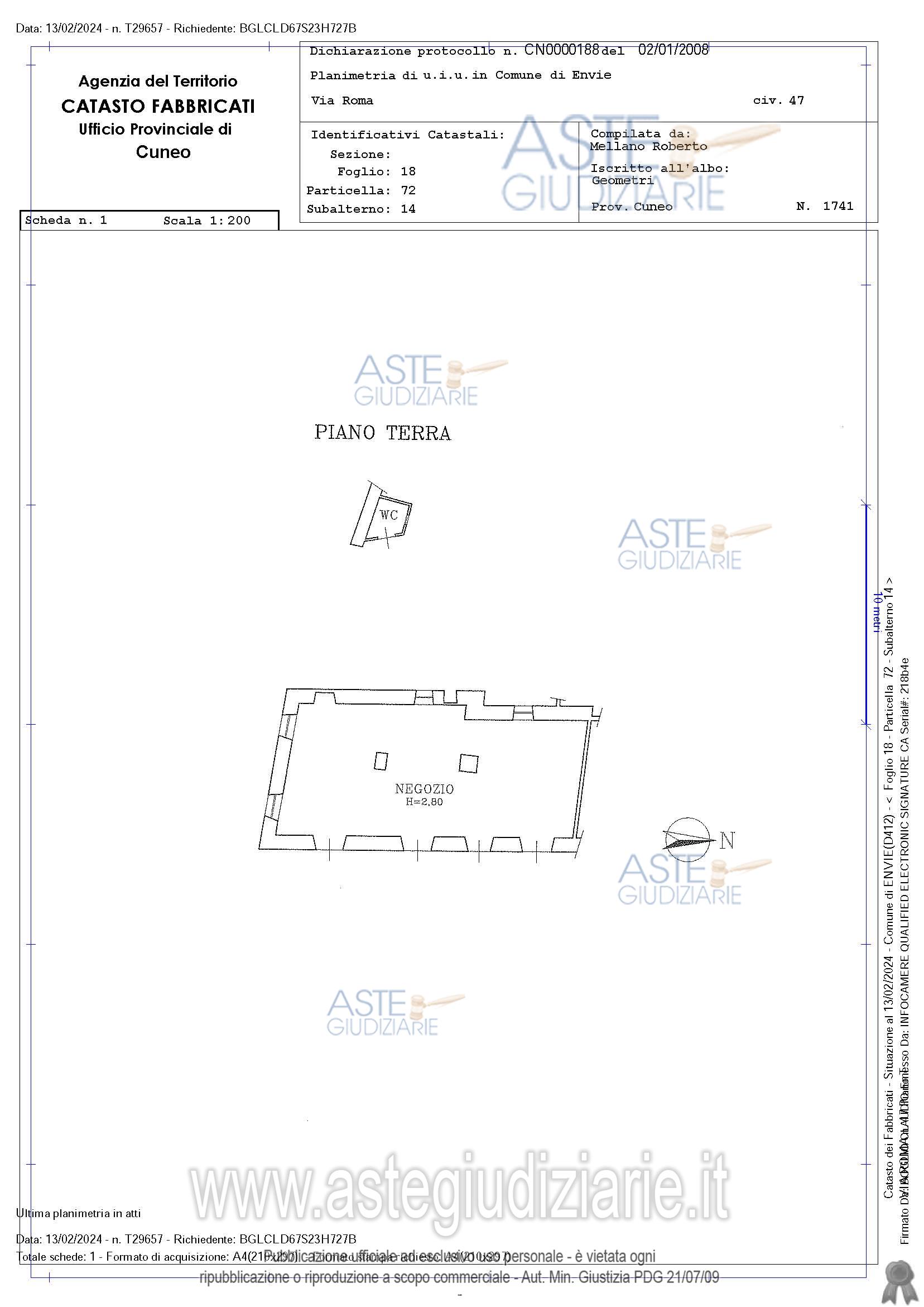 Planimetria del bene