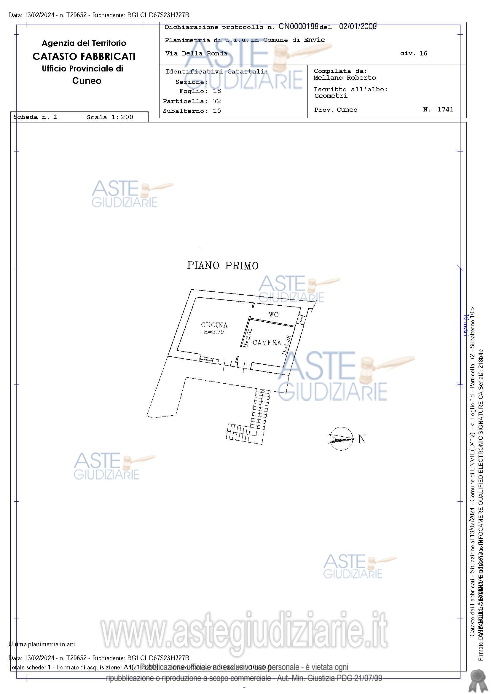 Planimetria del bene