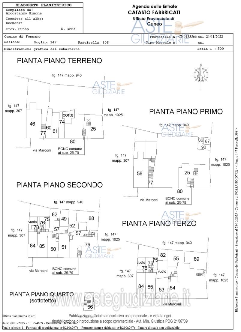 Planimetria del bene