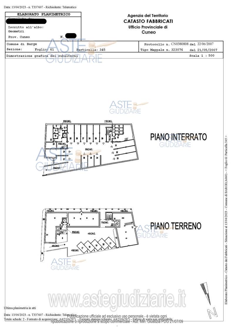 Planimetria del bene