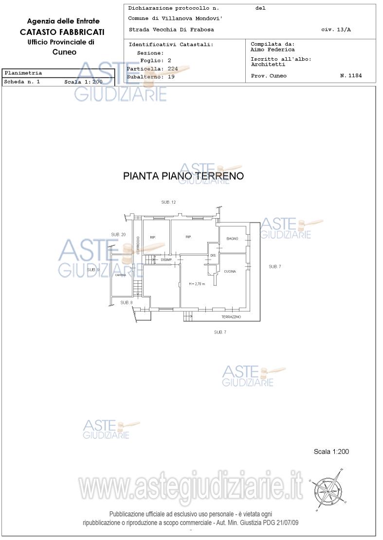 Planimetria del bene
