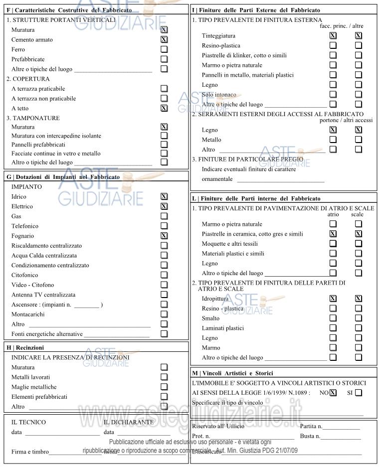 Planimetria del bene