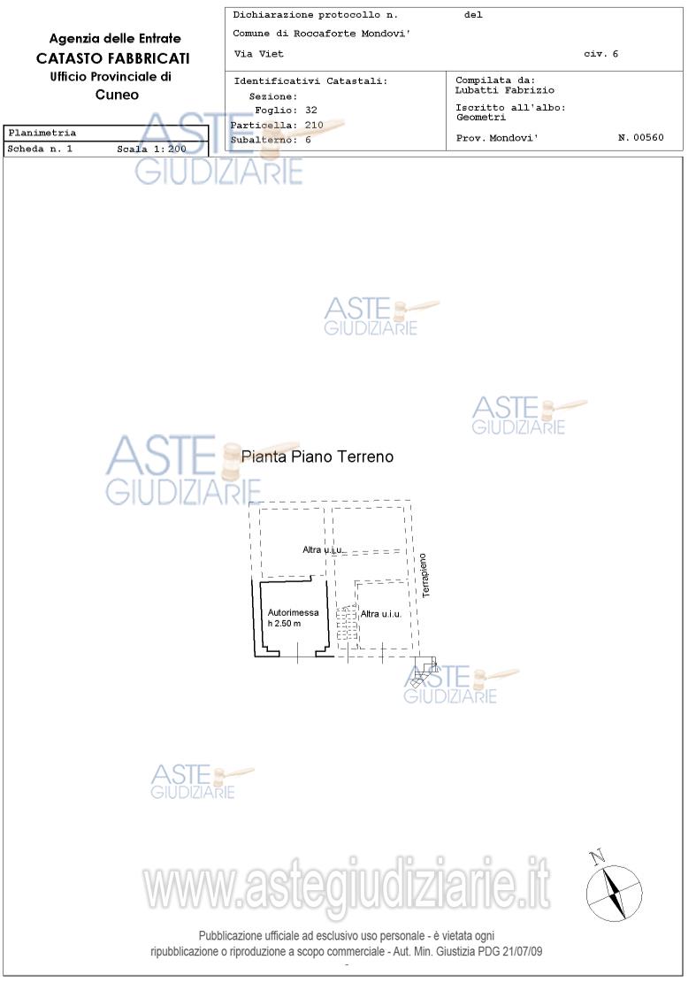 Planimetria del bene