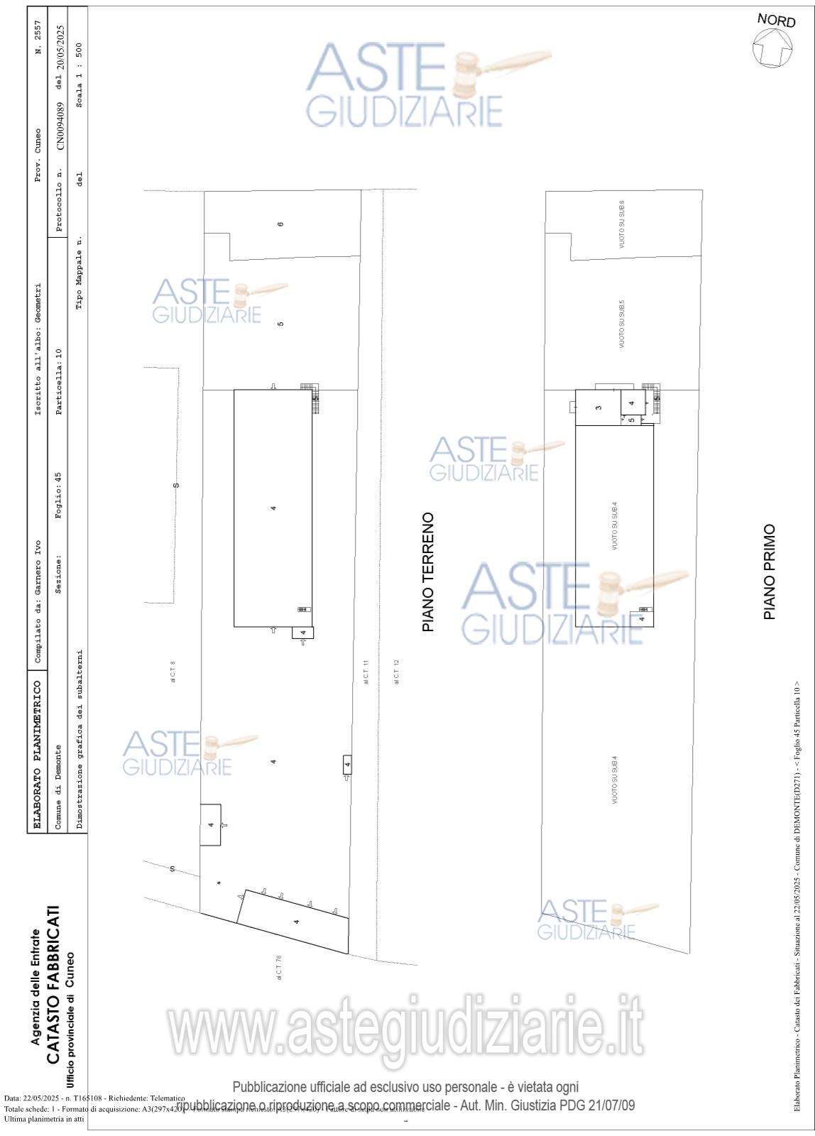 Planimetria del bene