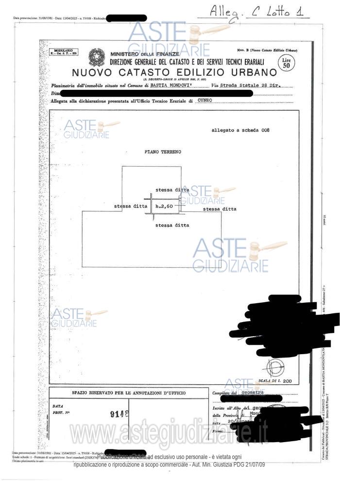 Planimetria del bene