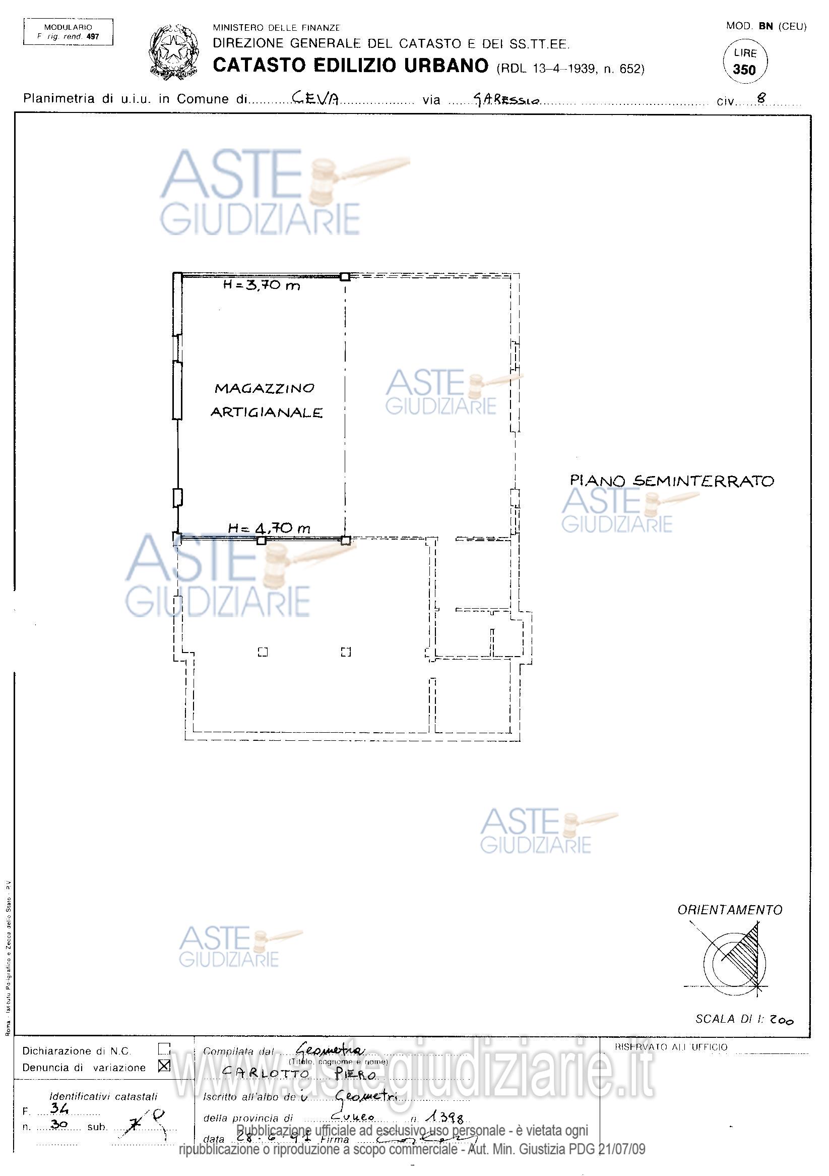 Planimetria del bene