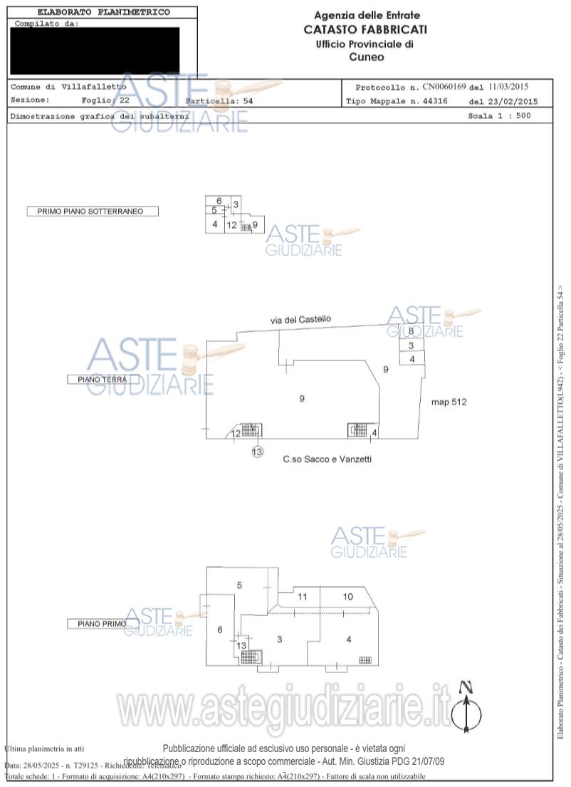 Planimetria del bene