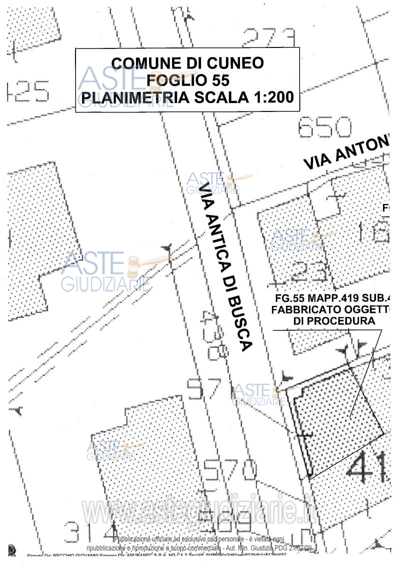 Planimetria del bene