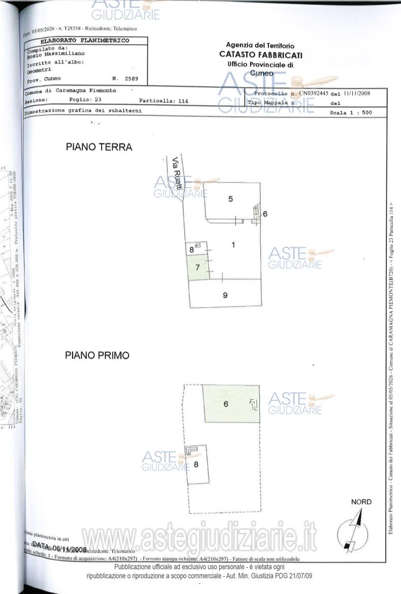 Planimetria del bene