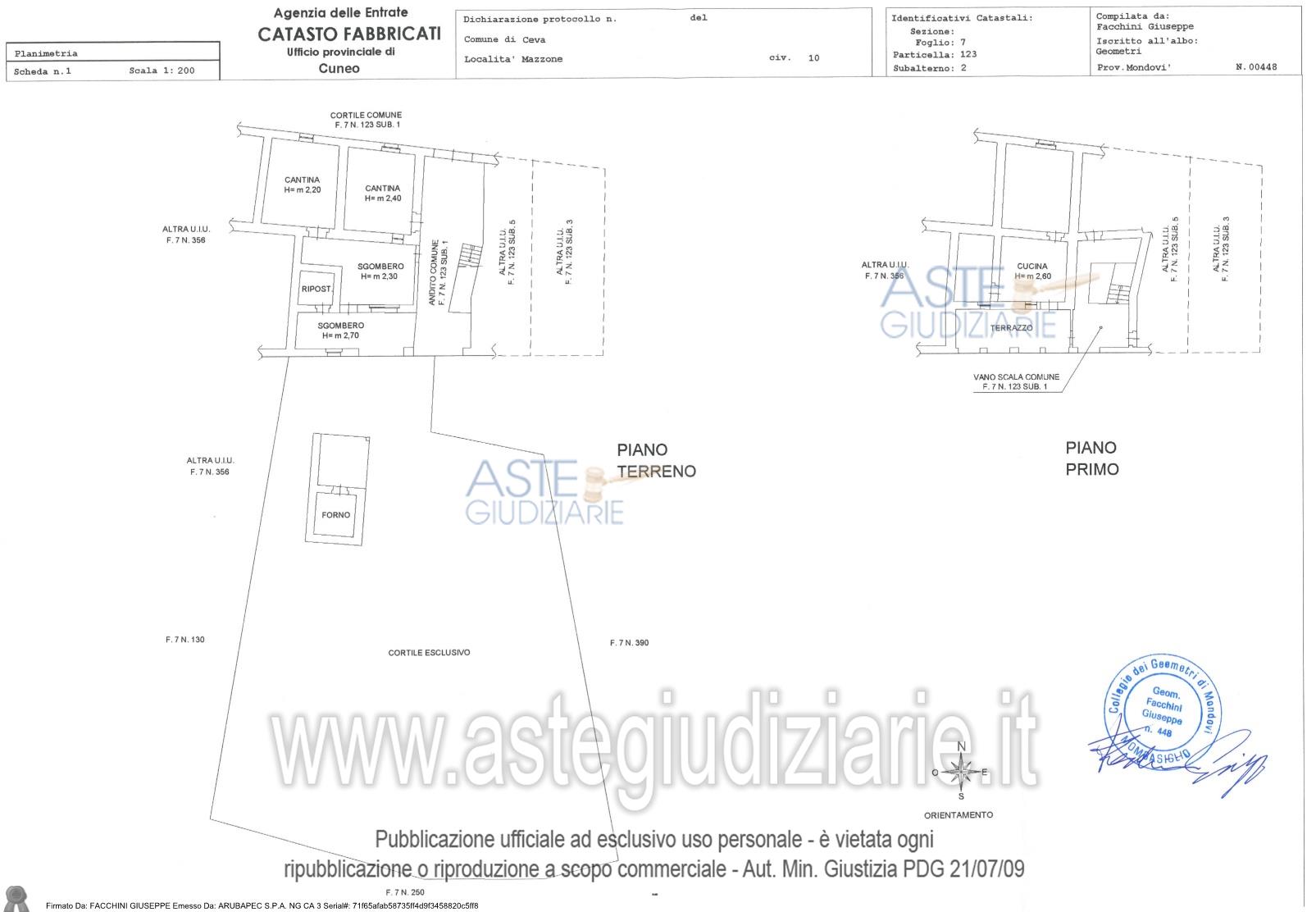 Planimetria del bene