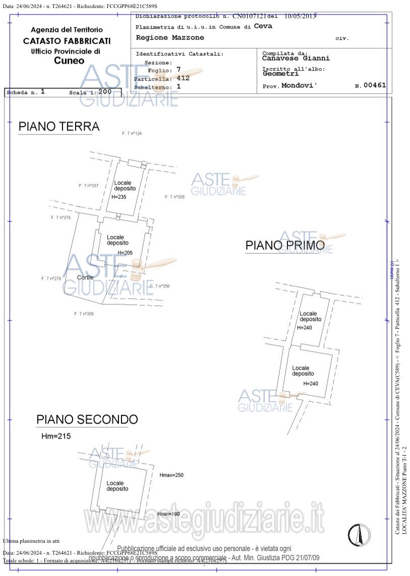 Planimetria del bene
